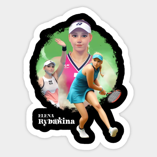 Elena Rybakina Cartoon Sticker by jandesky